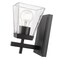 Z-Lite Lauren Wall Sconce, 1-Light, 5 In.W x 6.5 In.L x 8.5 In.H, Matte Black/Clear 819-1S-MB - alternate 3